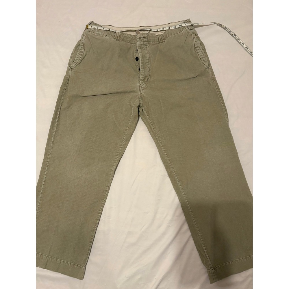 American Eagle Mens Corduroy Pants Khaki Tan Straight Leg Button Fly 36x32